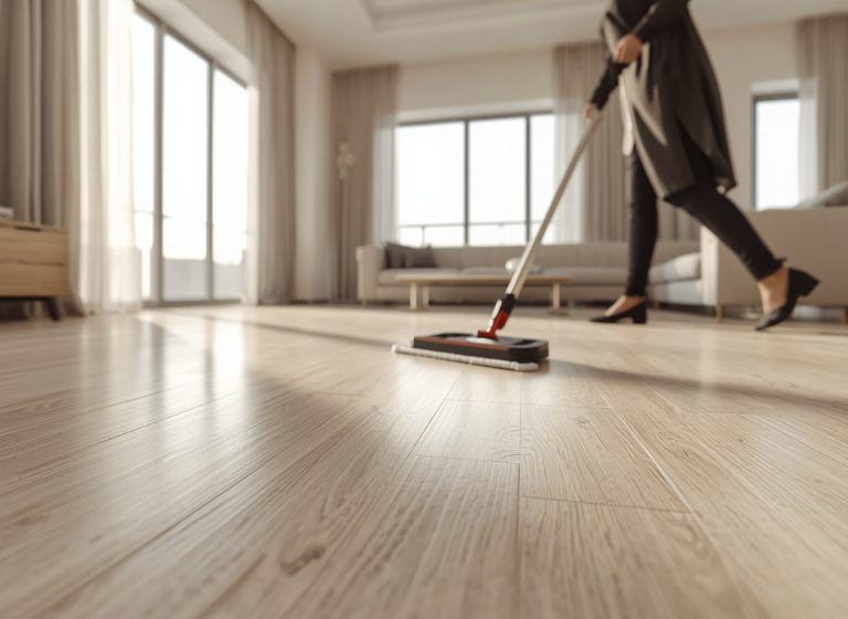 Cleaning and maintaining SPC flooring in a modern Qatar home interior for long-term durability